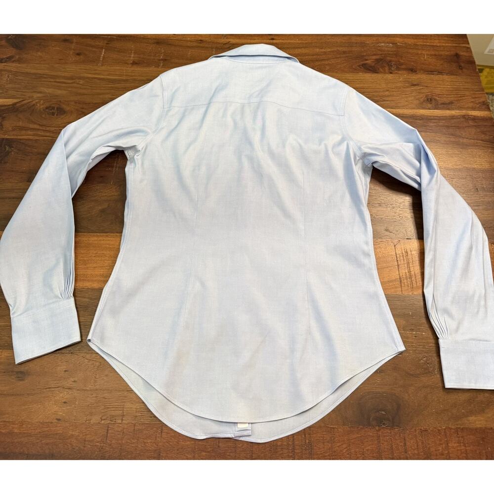 Brooks Brothers Fitted Non-Iron Button Down Shirt Womens 6 Blue Cotton - Picture 3 of 3